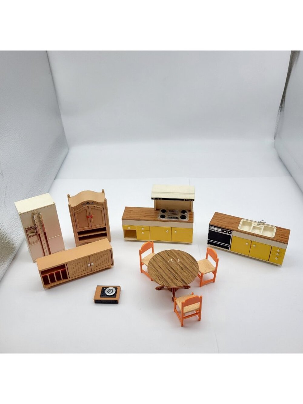 Vintage TOMY Smaller Homes Dollhouse Furniture Lot 1:16 Kitchen Dining 80s